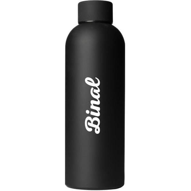 COURAGE BE THE CHANGE Personalized Name Stainless Steel Water Bottle - 500ml, Hot & Cold|Water Bottle for Office Kids Home College School Gym Color (Black)