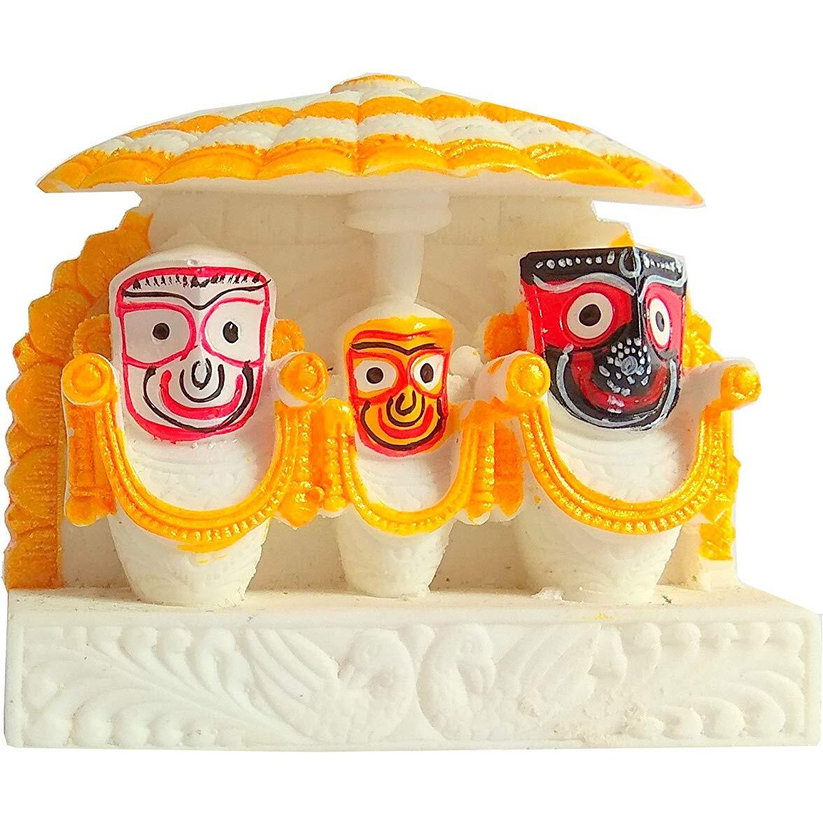 Kuduro Stone Idol Lord Jagannath balaram subhadra 3 x 3 Inch Multicolour, 1 Piece