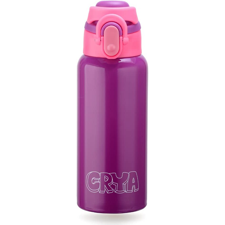 CRYA Zenith Stainless Steel Water Bottle for Hot and Cold Beverages for Upto 24 Hours, BPA Free and Leakproof Thermosteel Double Walled Insulated Vacuum Thermos Flask (600 ML, Galaxy Purple)