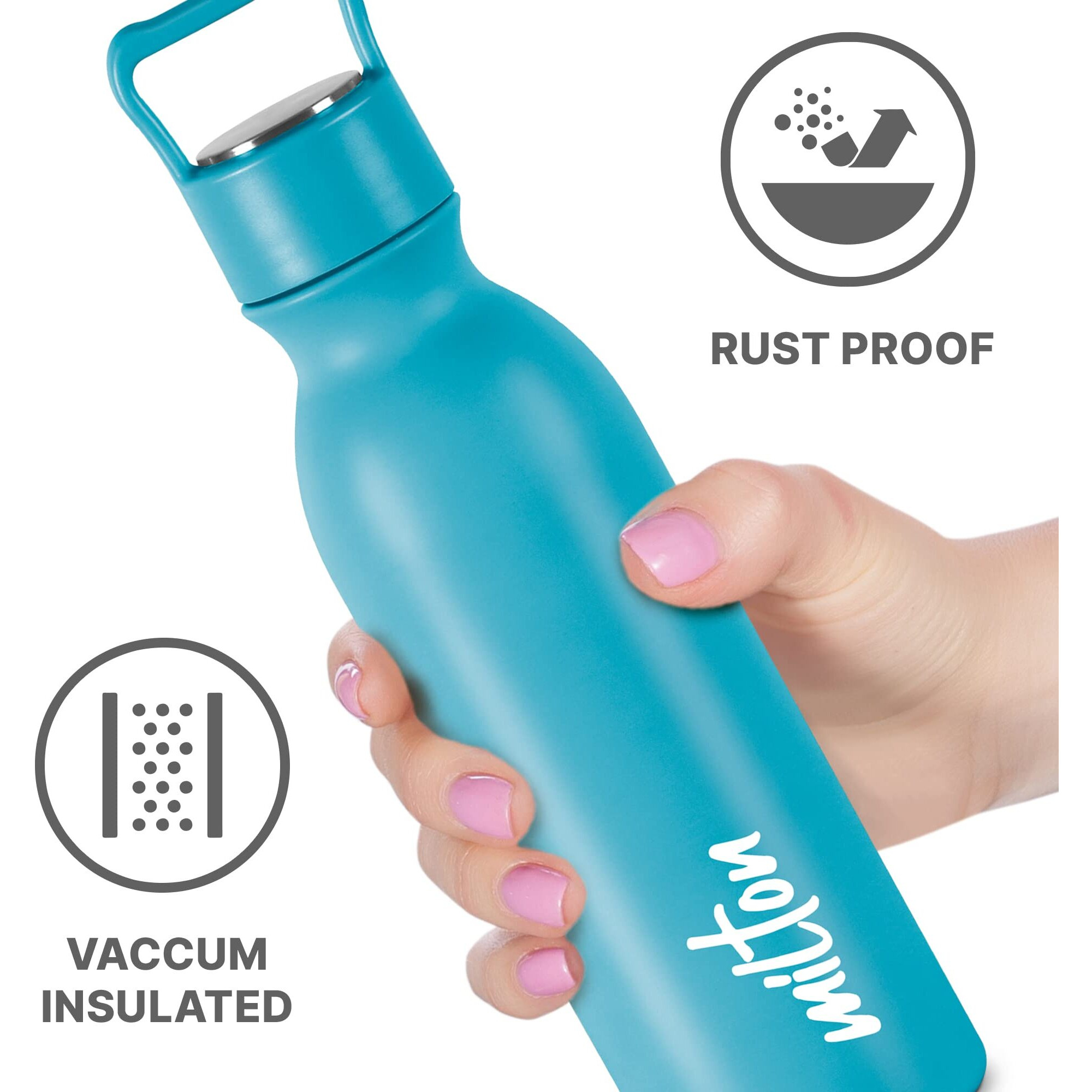 Milton Alice 750 Thermosteel Bottle, 710 ml, Blue | 24 Hours Hot and Cold | Easy to Carry | Rust Proof | Tea | Coffee | Office| Gym | Home | Kitchen | Hiking | Trekking | Travel Bottle
