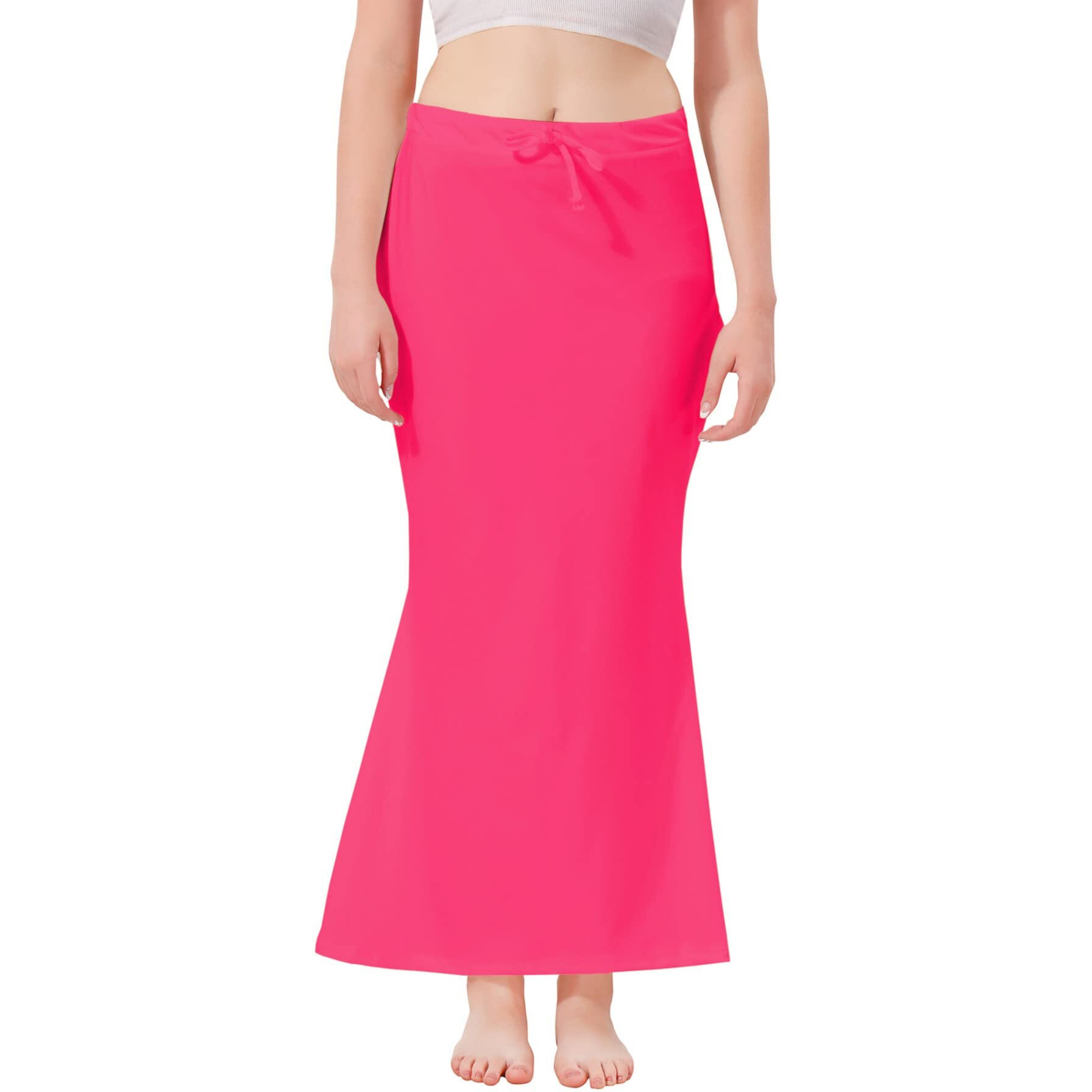 XOYA Lycra Blended Saree Shapewear for WomenFishcut Fit Shapewear Petticoat for Women Saree - Pink S