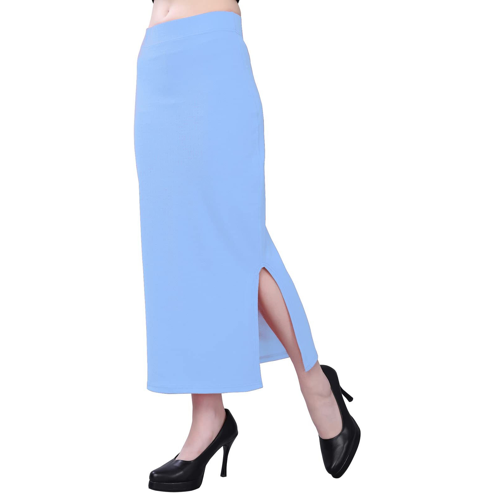 Selvia Womens Lycra Full Elastic Saree Shapewear Petticoat(292TK131N-Xl_Light Blue)