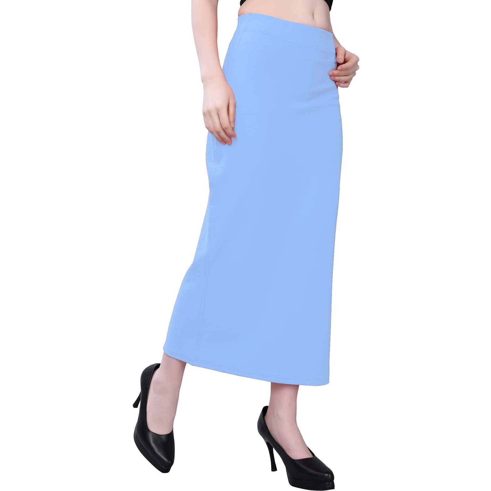 Selvia Womens Lycra Full Elastic Saree Shapewear Petticoat(292TK131N-Xl_Light Blue)
