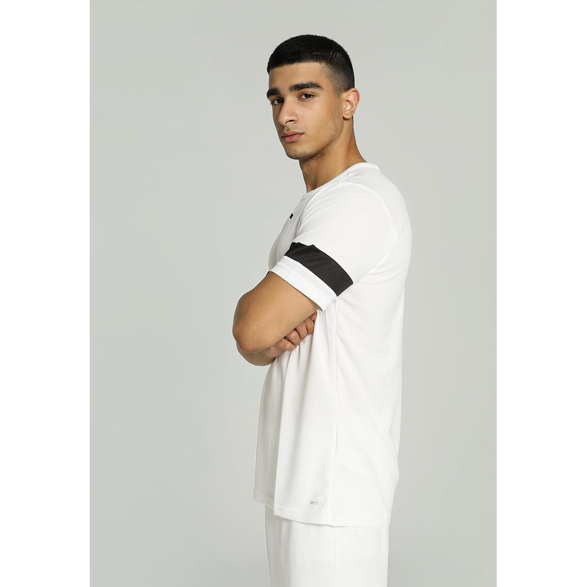 Puma Mens Color Block Regular Fit T-Shirt (704932 Black-White