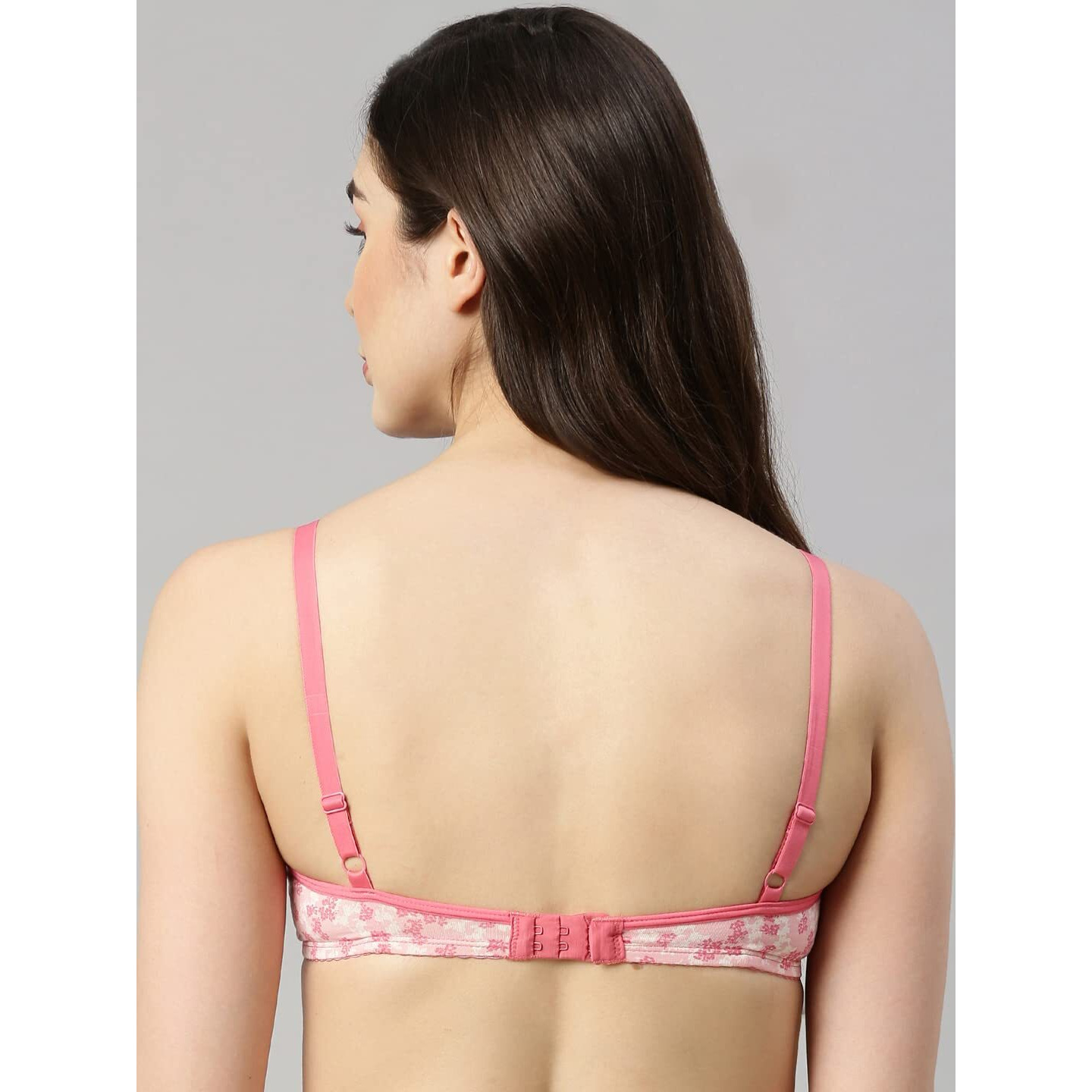Enamor A039 Everyday stretchable cotton T-shirt Bra for women - Padded non-wired & medium coverage | Available in solids & prints(A039-Trailing Flora-32B)