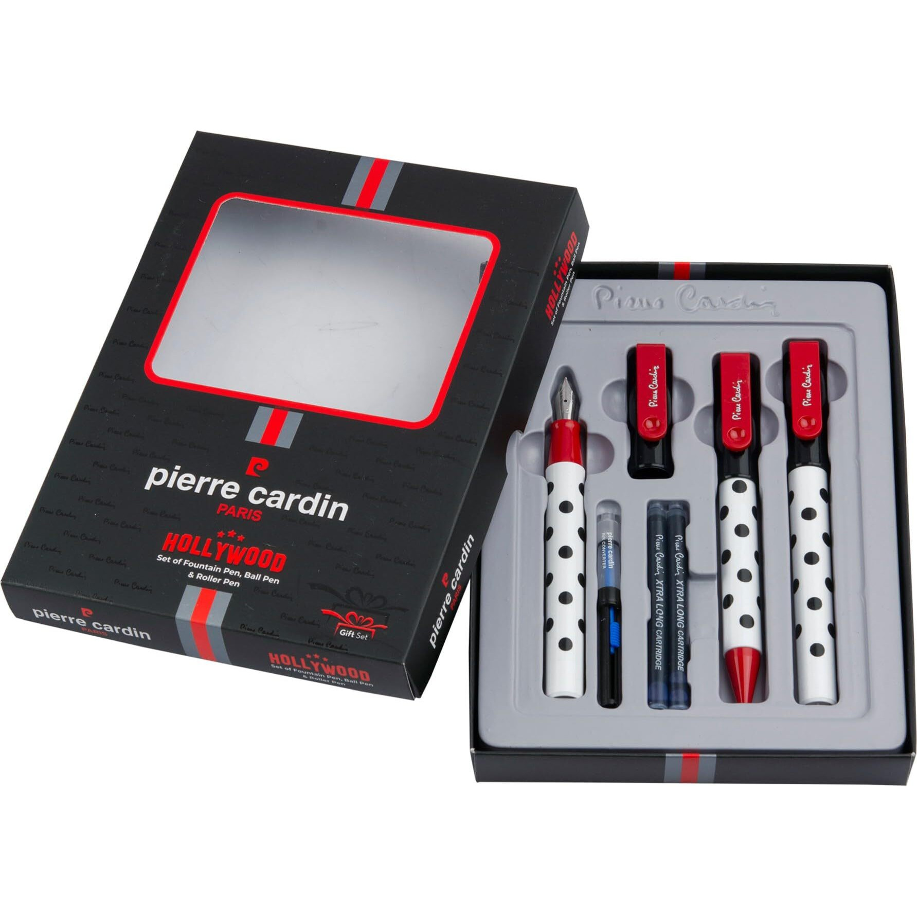 Pierre Cardin Premium Hollywood Pen Gift Set With Free Converter & Long Cartridges | Ideal For Rakhi & Festive Gifting | Blue Ink