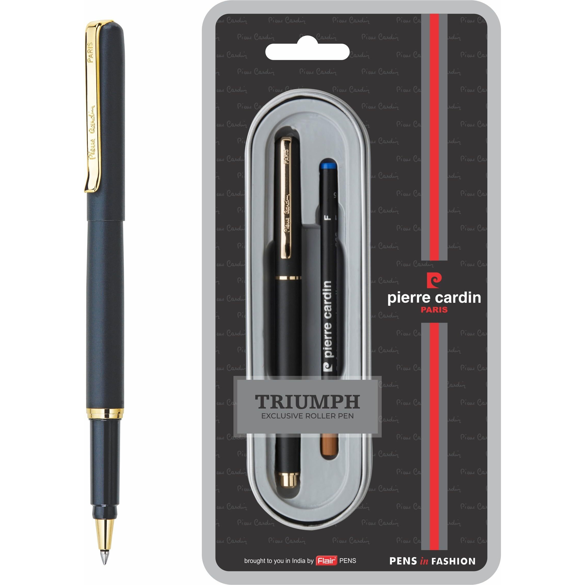 Pierre Cardin Premium Triumph Metal Roller Ball Pen | Ideal For Rakhi & Festive Gifting | Blue Ink
