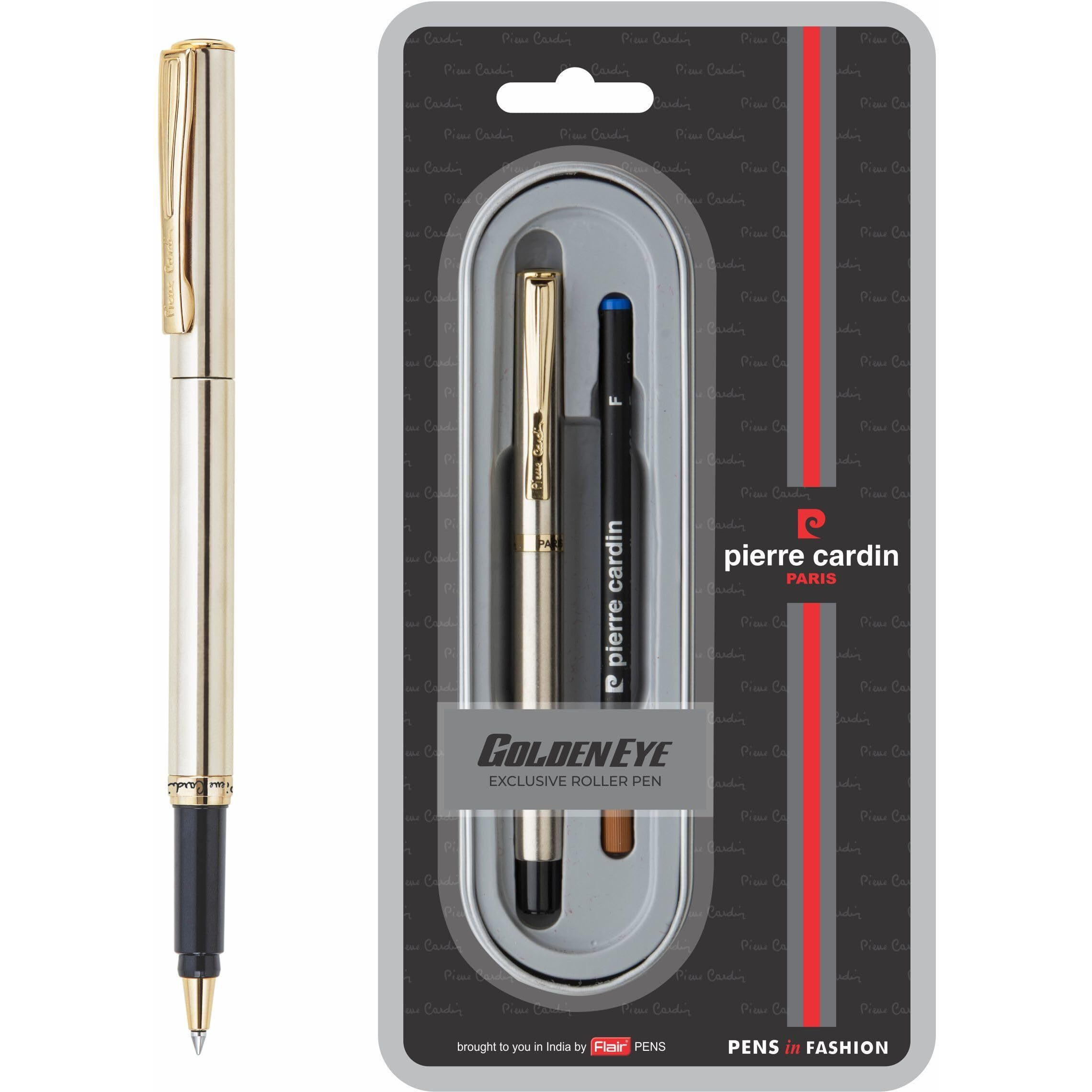 Pierre Cardin The Premium Golden Eye copper and nickel Finish Roller ball pen | Ideal For Rakhi & Festive Gifting | Blue Ink