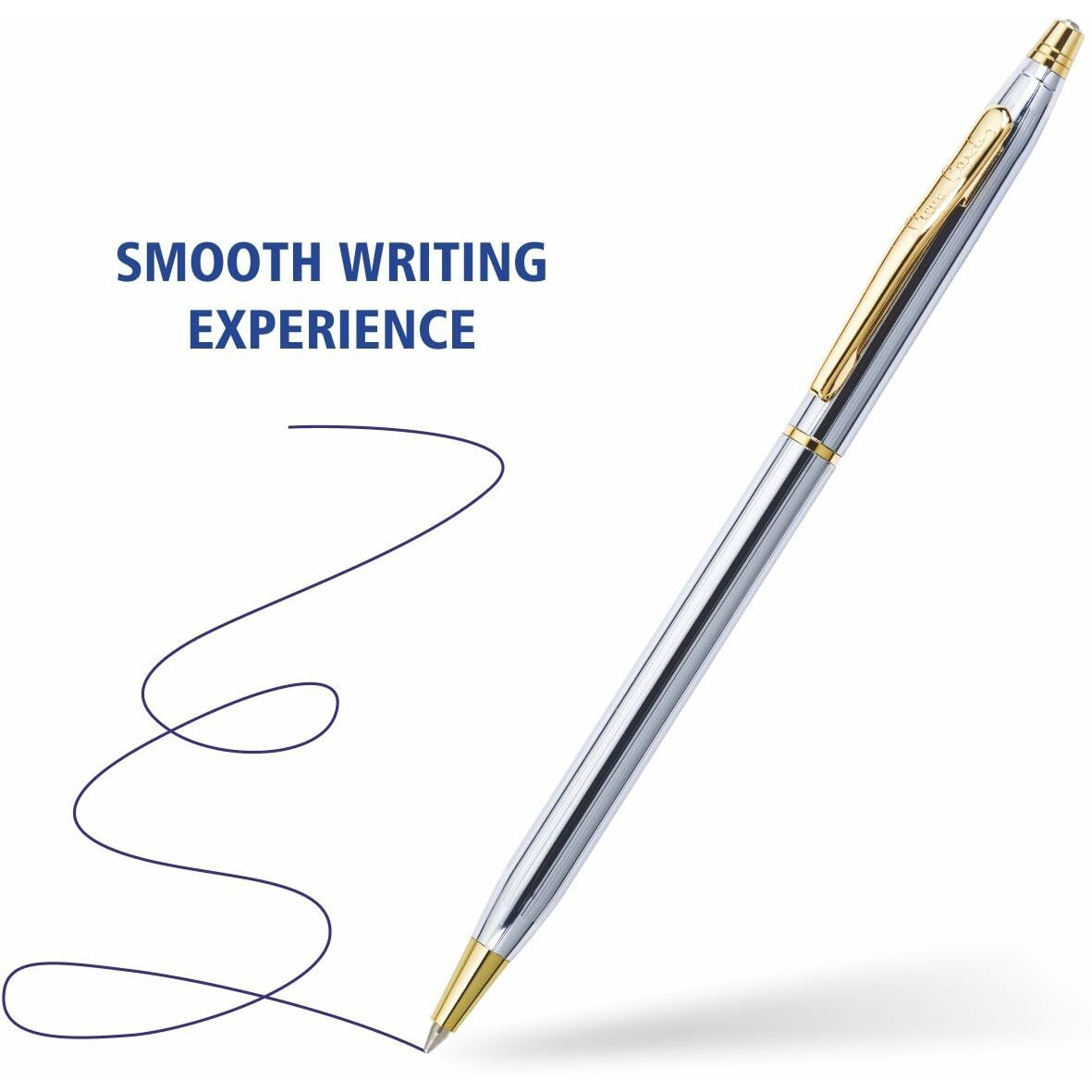 Pierre Cardin Premium Kriss White Gold Metal Roller Ball Pen With Twist Mechanism | Ideal For Rakhi & Festive Gifting | Blue Ink