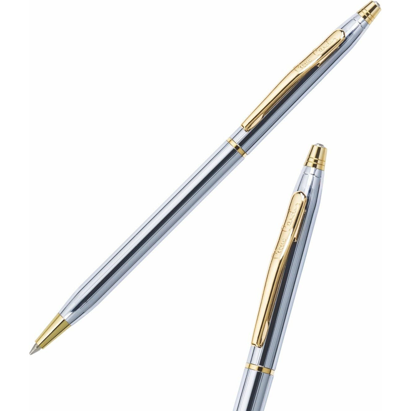 Pierre Cardin Premium Kriss White Gold Metal Roller Ball Pen With Twist Mechanism | Ideal For Rakhi & Festive Gifting | Blue Ink