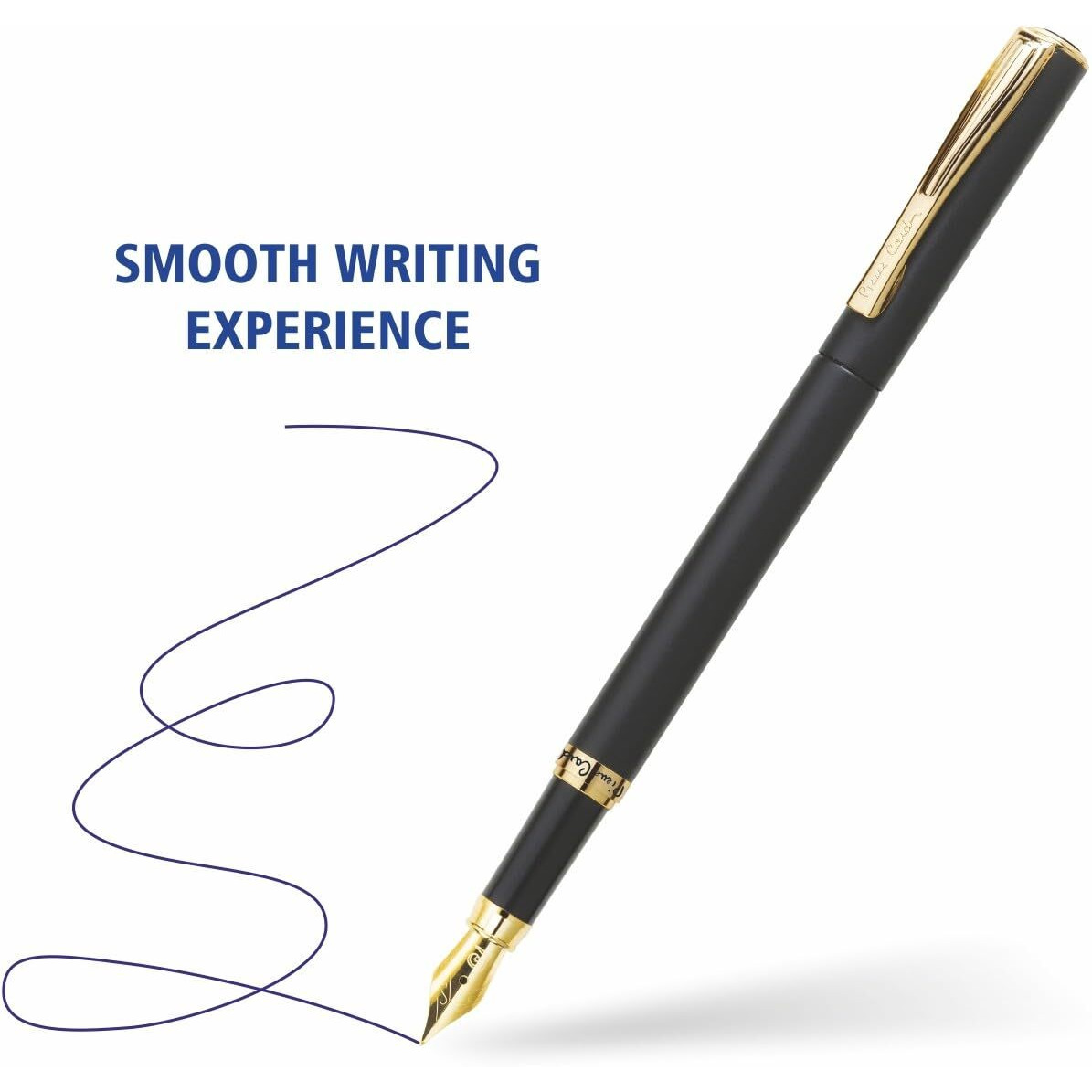 Pierre Cardin Premium Golden Eye Matte Black Finish Fountain Pen | Ideal For Rakhi & Festive Gifting | Blue Ink