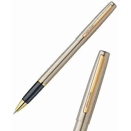 Pierre Cardin Premium Monza Titanium Finish Roller Ball Pen | Ideal For Rakhi & Festive Gifting | Blue Ink