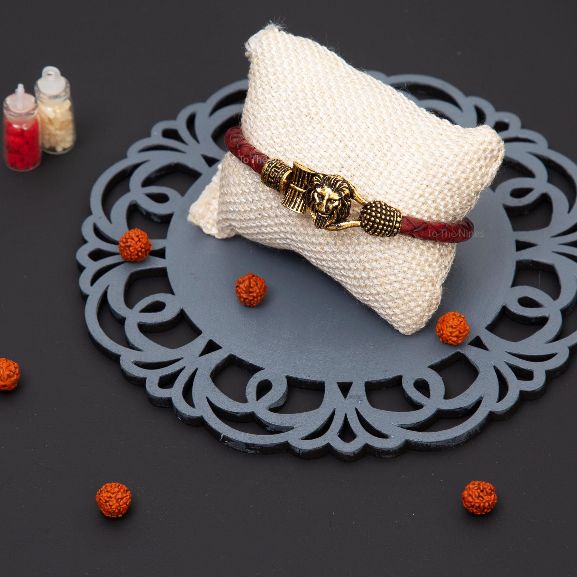 To The Nines Brown Rakhi For Brother With Tilak Material & Greeting Card - Pack Of 2 For Women