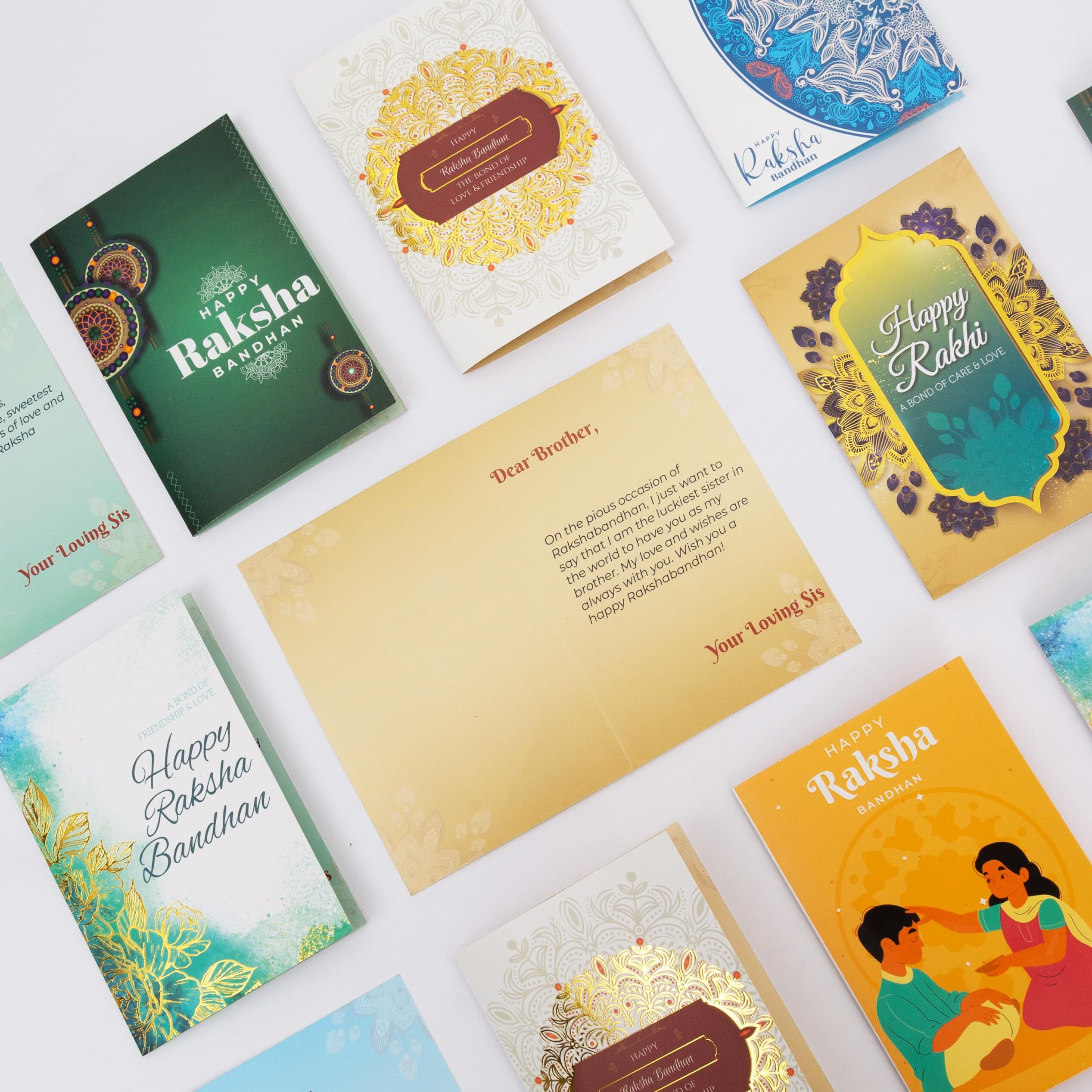 To The Nines Brown Rakhi For Brother With Tilak Material & Greeting Card - Pack Of 2 For Women