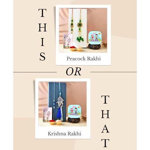 CraftVatika Evil Eye Bhaiya Bhabhi Rakhi with Fridge MagnetCouple Pair Rakhi for Brother Bhai Bhabhi with Best Wishes and Tillakk Set Rakshabandhan Rakhis Set of 2