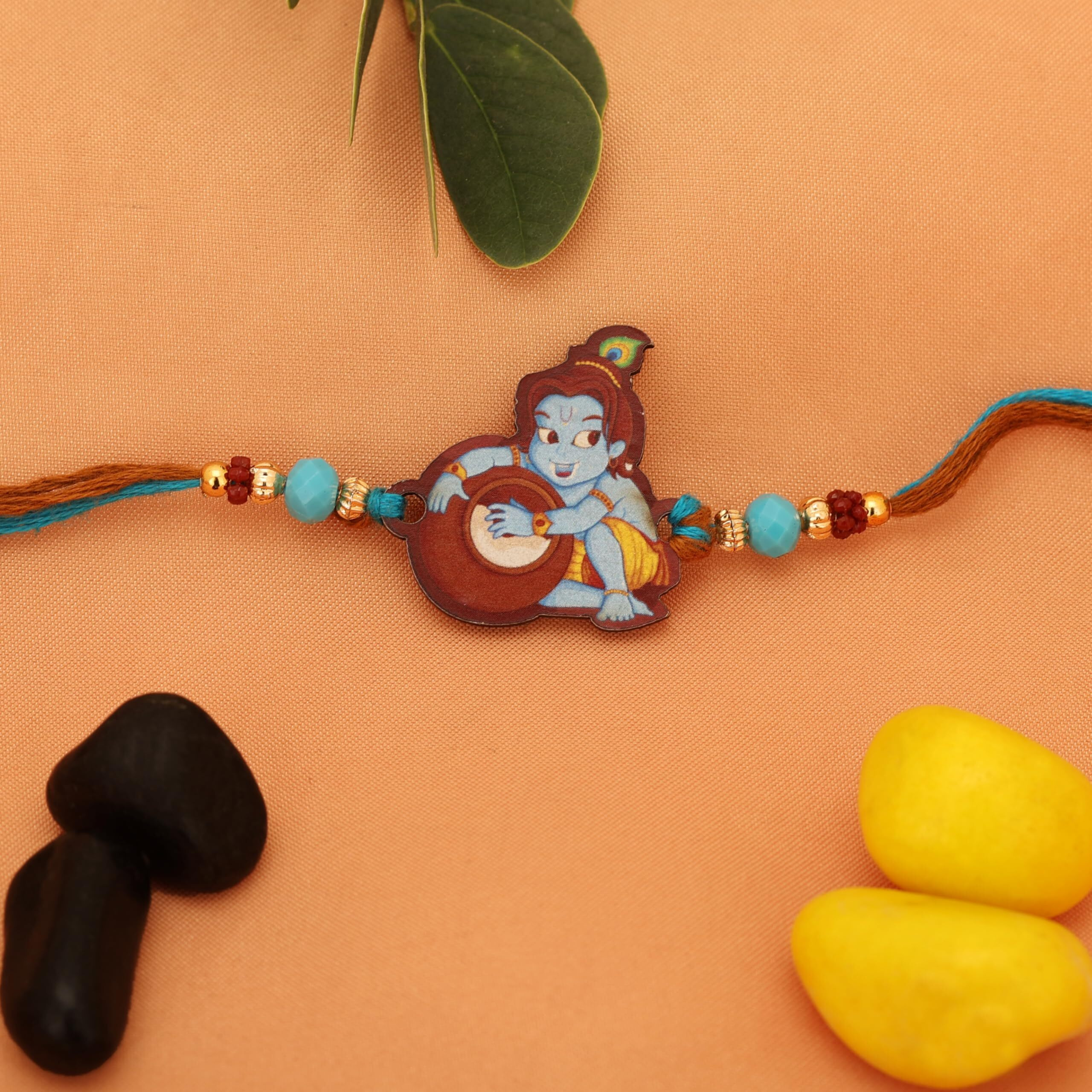 Riddhika Ventures Stylish Kids Rakhi Bracelet with Roli Chawal and Greeting Card (P12)