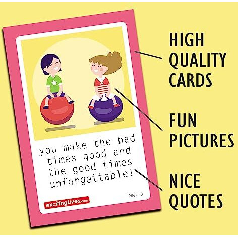 exciting Lives - Best Sister Gift Cards - Gift for Rakshabandhan, Rakhi, Birthday Thank you Love for Sister - for Sister, Cousins - Set of 8