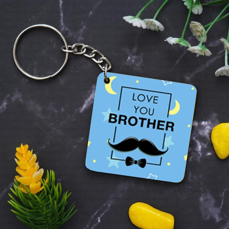 TONKWALAS Rakhi for Brother with Printed Ceramic Mug and Keychain Combo |Pack of 5 (Greeting Card, Roli Chawal, Rakhi, Printed Mug, Keychain) | Best Rakhi Gift for Brother. (TW-KMUG-4-C4)