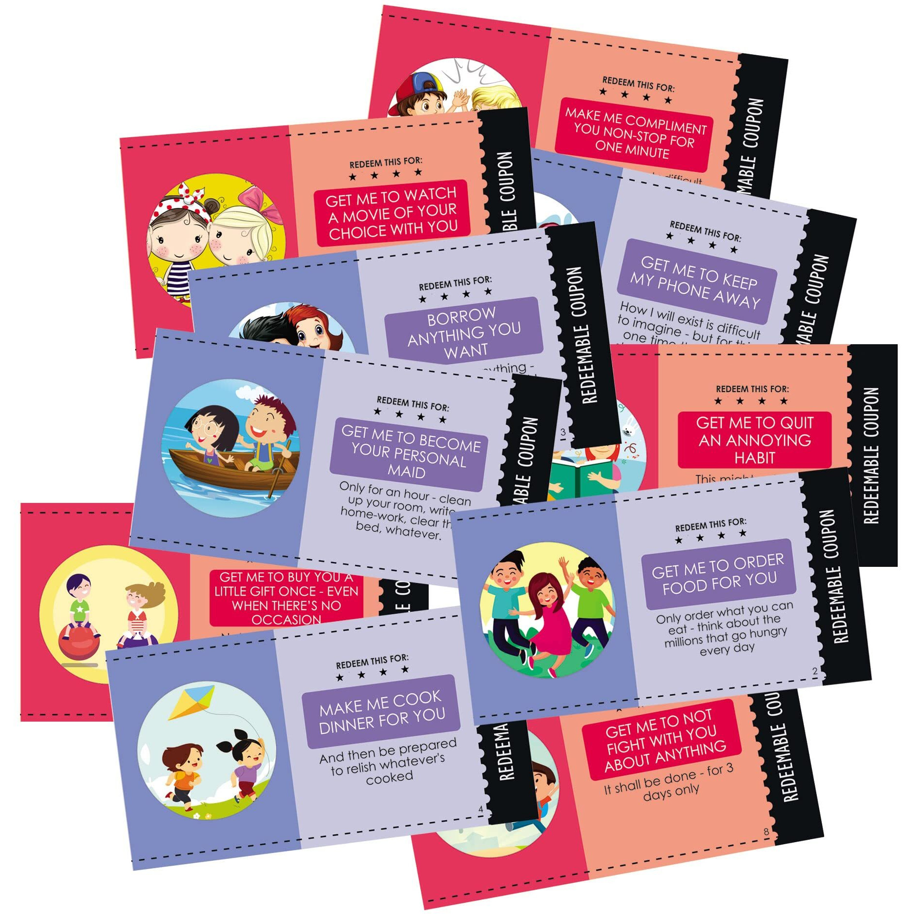 exciting Lives Fun Redeemable Sibling Coupons - Gift for Brother Sister Duo, Sibling Love and Fight Gift for Rakshabandhan, Rakhi, Birthday, Twins - for Brother, Sister
