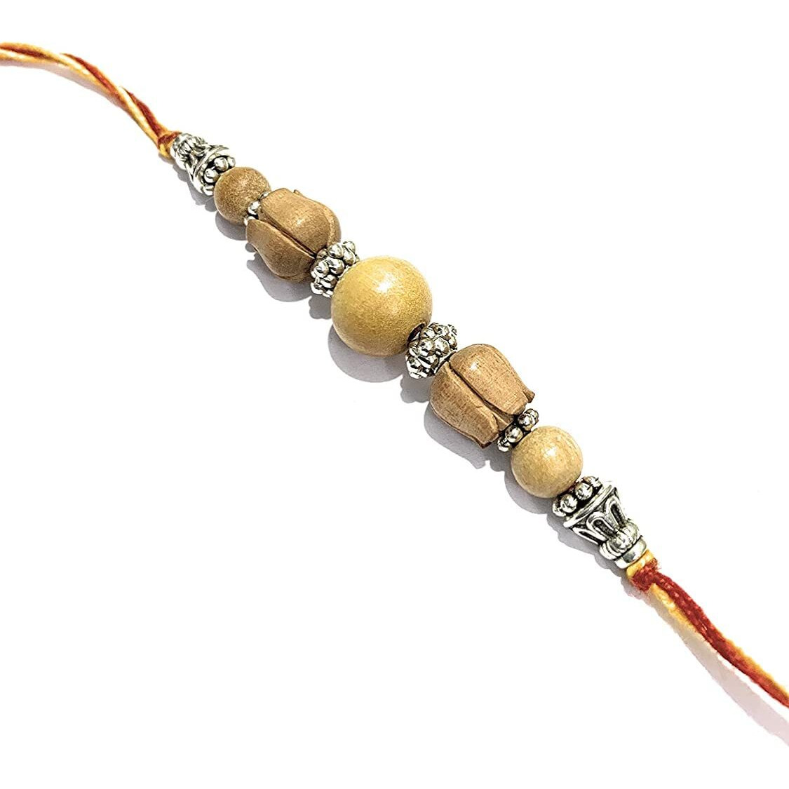 RDK Original Handcrafted Sandalwood Dora Rakhi Chandan Designer Rakshbandhan Rakhis for Bhaiya Brother Bhai Bro Lotus Design
