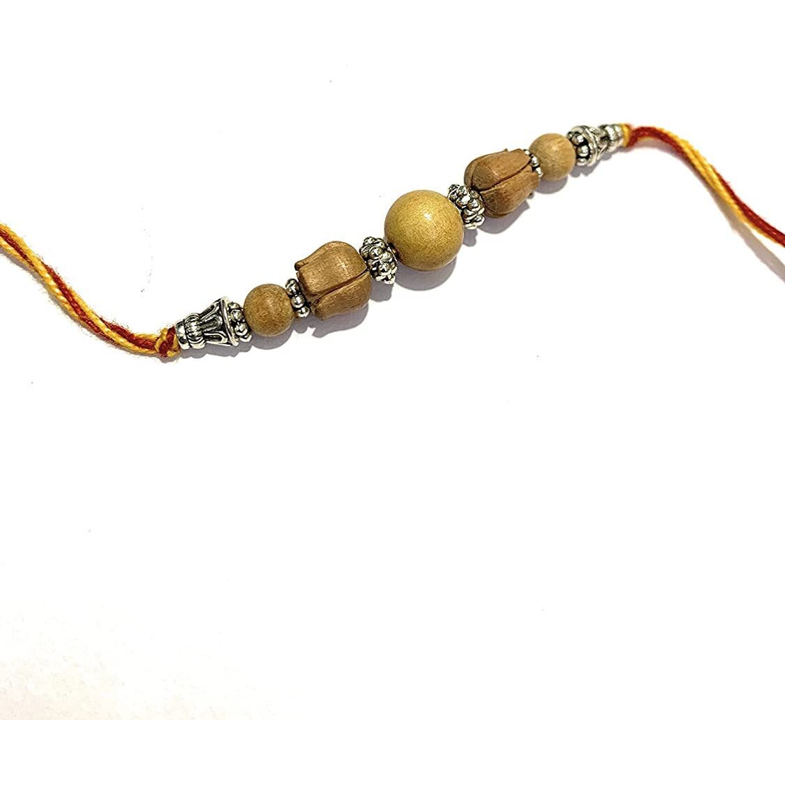 RDK Original Handcrafted Sandalwood Dora Rakhi Chandan Designer Rakshbandhan Rakhis for Bhaiya Brother Bhai Bro Lotus Design