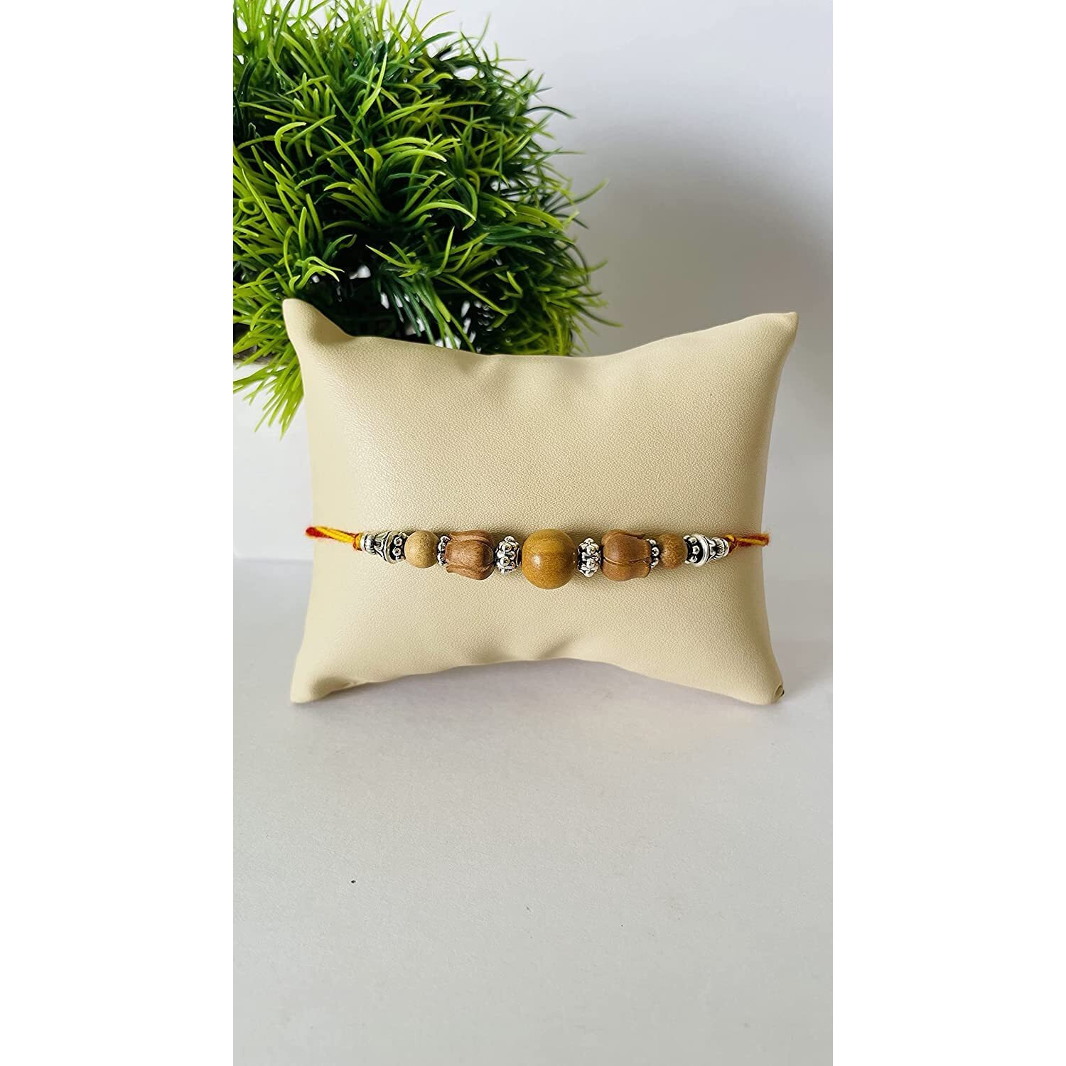 RDK Original Handcrafted Sandalwood Dora Rakhi Chandan Designer Rakshbandhan Rakhis for Bhaiya Brother Bhai Bro Lotus Design