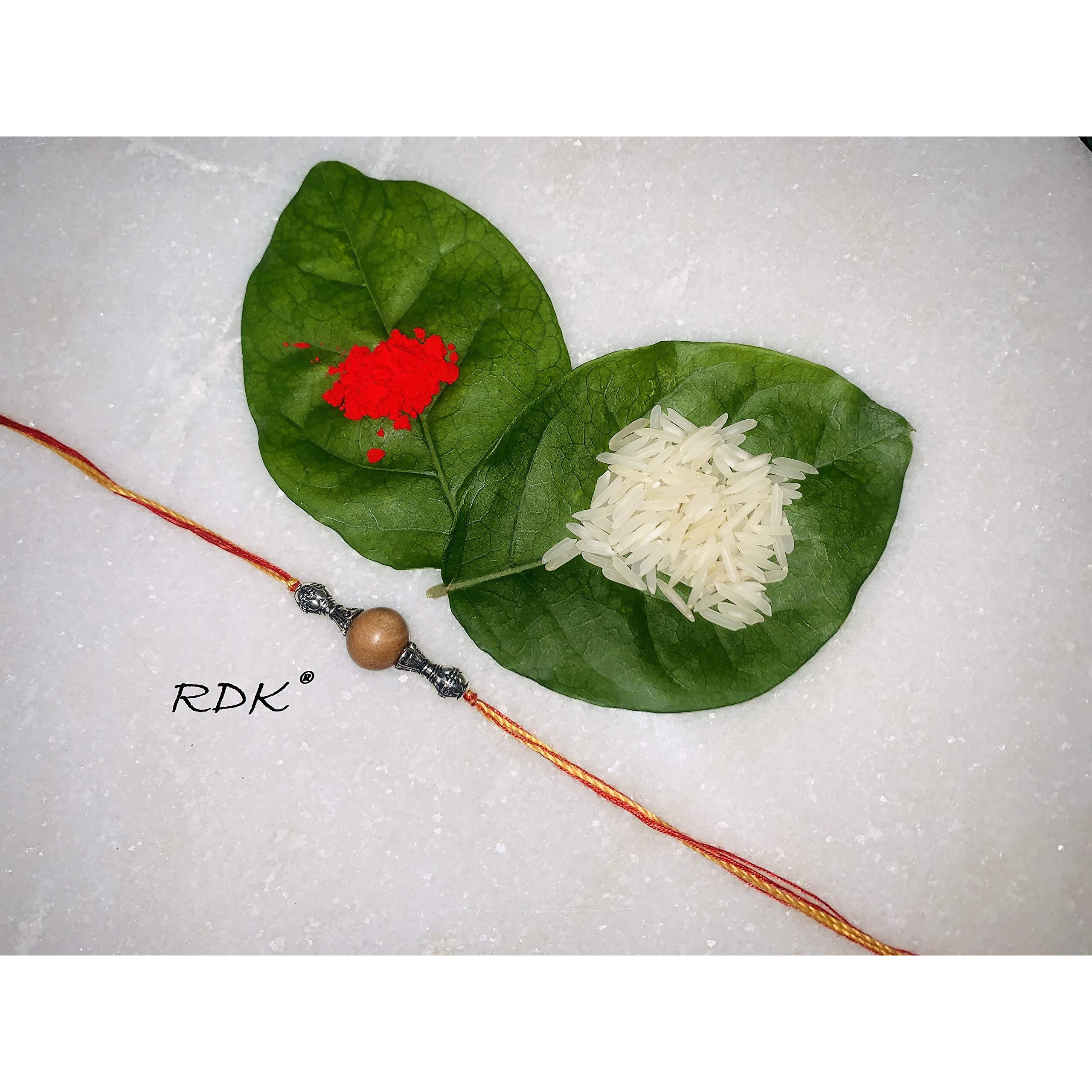 RDK Mens Handcrafted Sandalwood Dora Designer Rakhi