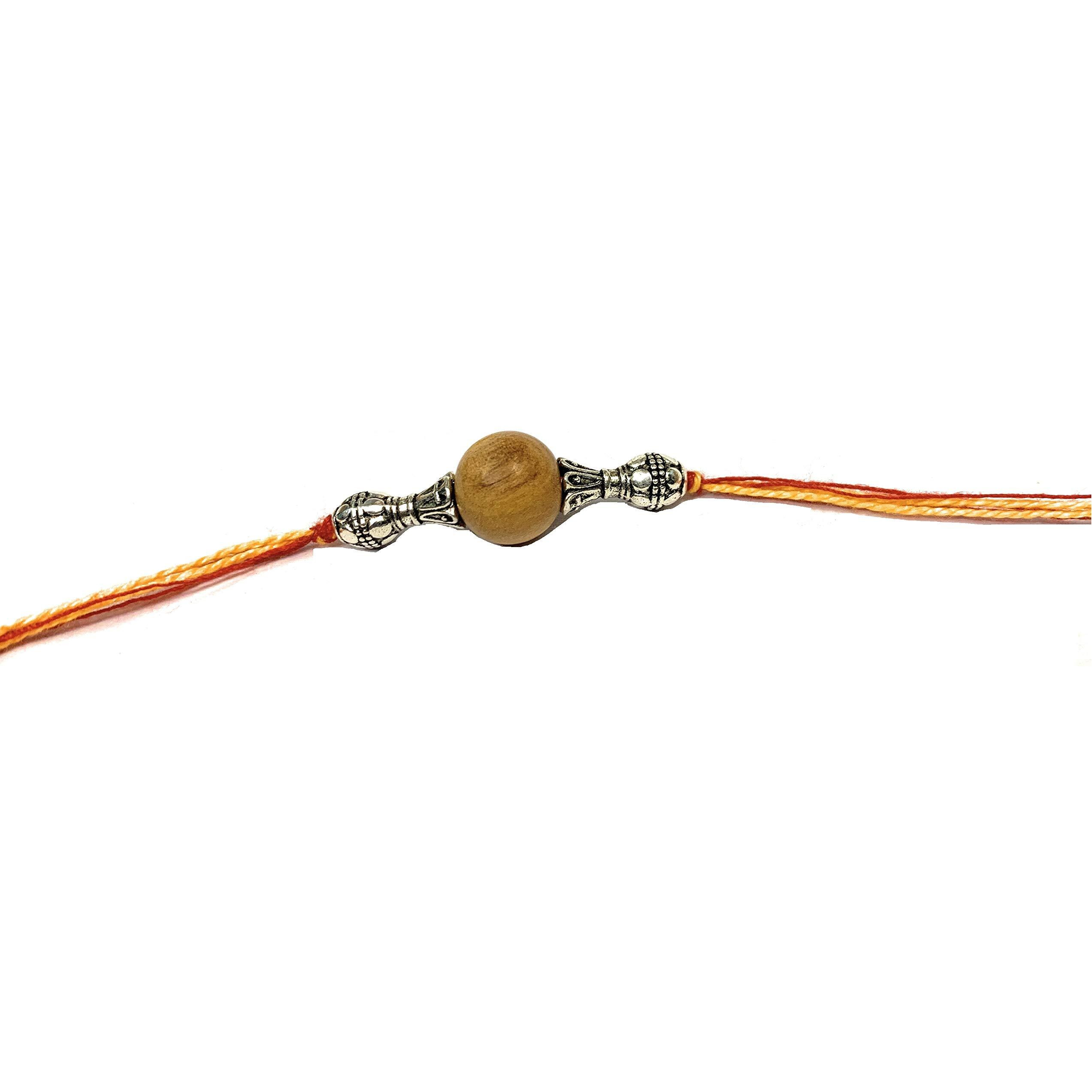 RDK Original Handcrafted Sandalwood Dora Rakhi Chandan Designer Rakshbandhan Rakhis for Bhaiya Brother Bhai Bro - Pack of 2