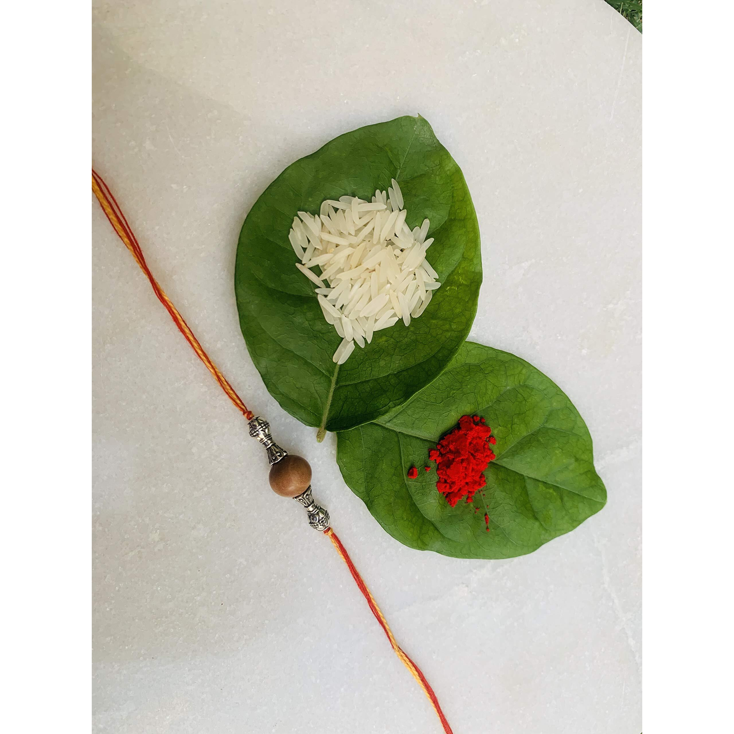 RDK Original Handcrafted Sandalwood Dora Rakhi Chandan Designer Rakshbandhan Rakhis for Bhaiya Brother Bhai Bro - Pack of 2