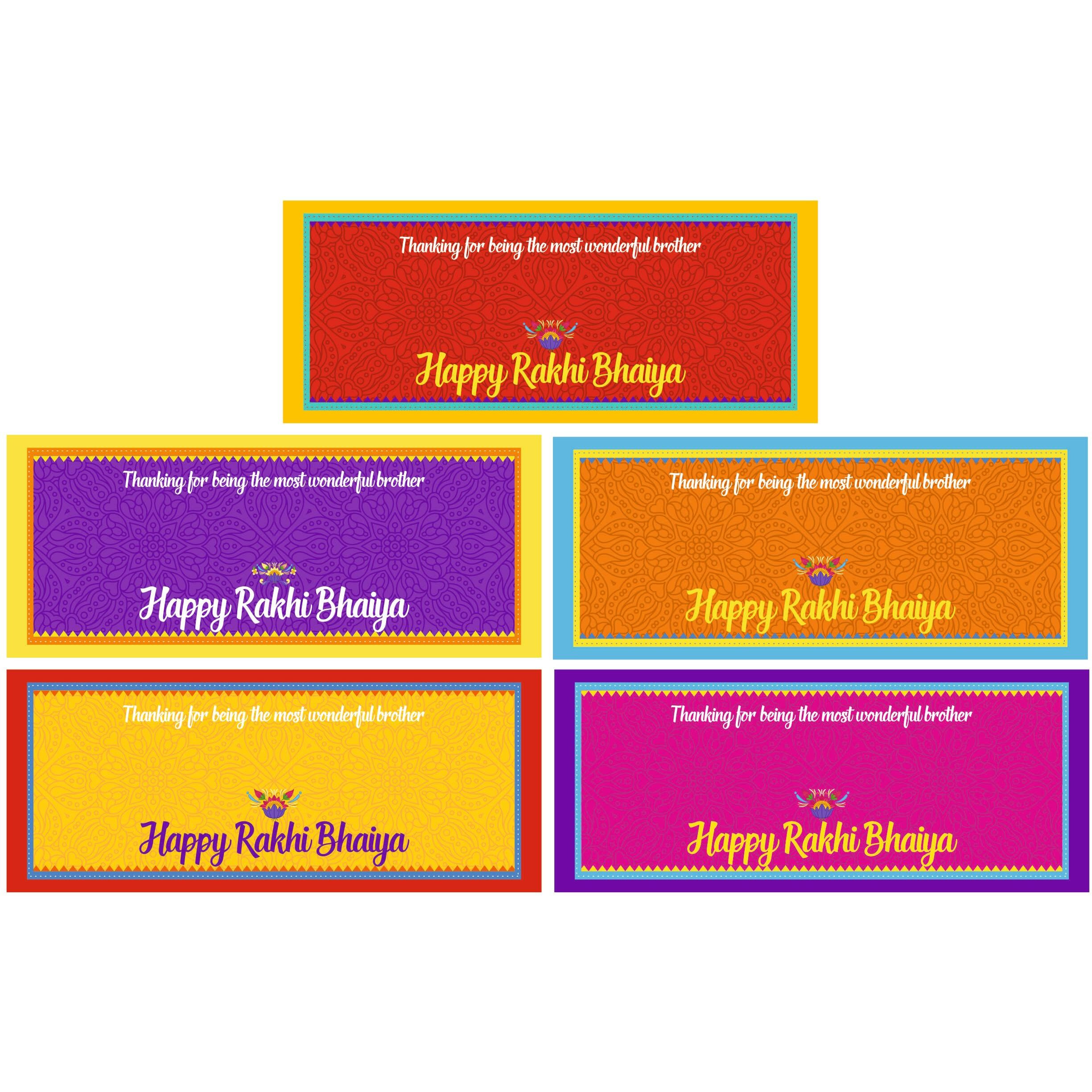 SVM CRAFT Raki cards, happy raksha bandhan cards, Colorful Rakhi Packing Thik Cards for Rakhi Packaging| Rakhi Packing Material| 2.5x6 inch Size cards for Rakhi Packaging (Pack of 25)