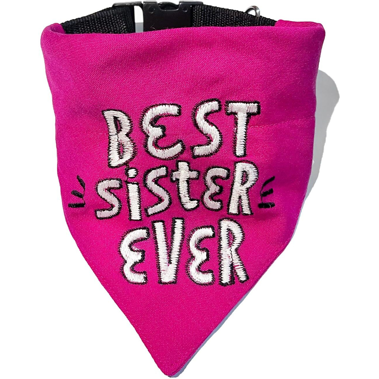 That Dog In Tuxedo Raksha Bandhan Best Sister Ever Rakhi Bandana for Dogs with Adjustable Dog Collar (Pink, XL)