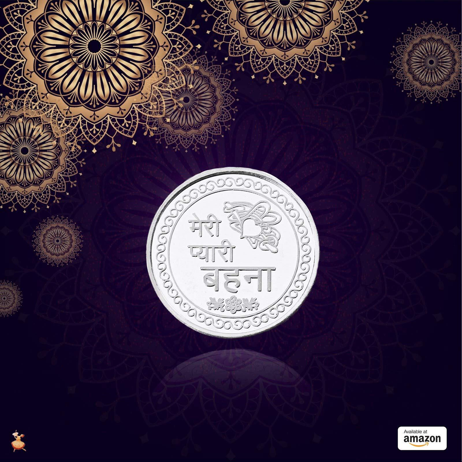 Ananth Jewels 2023 Meri Pyaari BehaanaBis Hallmarked Silver Coin Gift For Sister Raksha Bandhan Rakhi