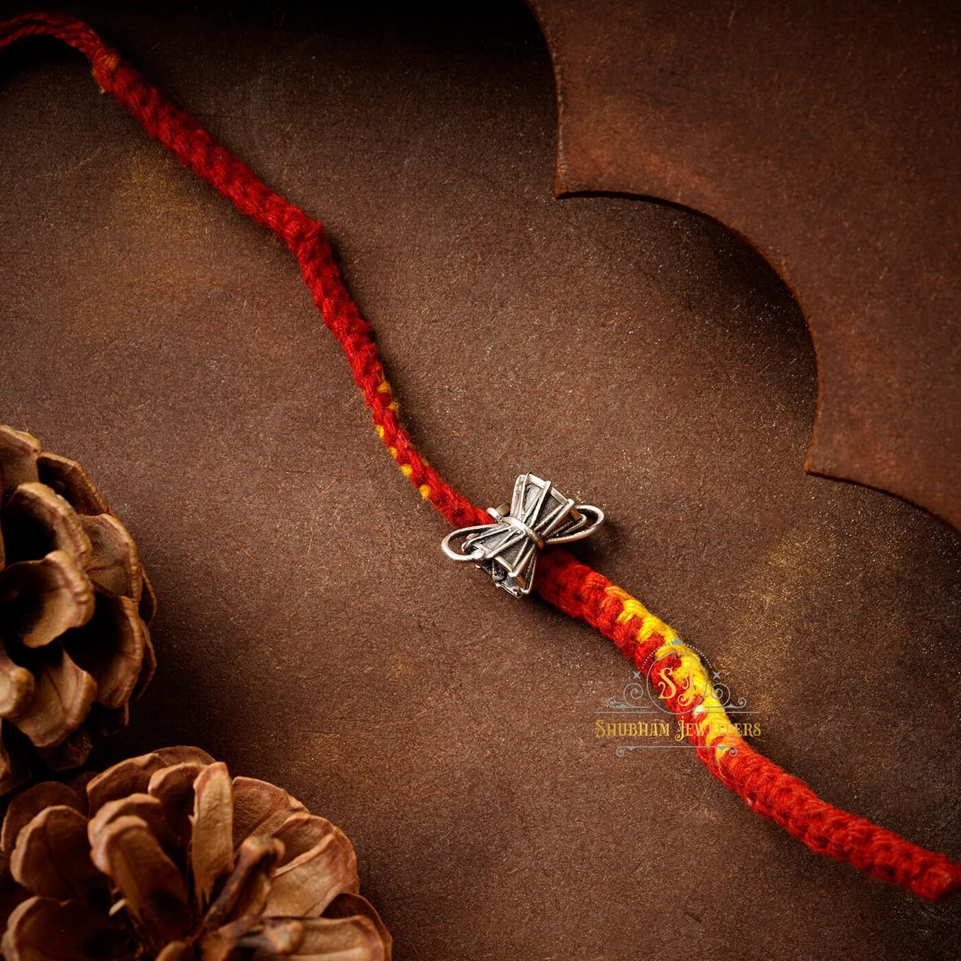 SJ SHUBHAM JEWELLERS Pure 925 Sterling Silver Rakhi for brother Charm Bracelet Raksha Bandhan With Pure Cotton Thread For Men, Boys, Rakhis Dmrupndfba