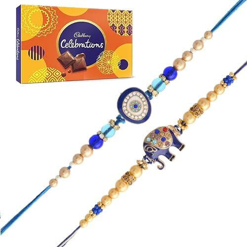 Rakhi Gift for Brother with Chocolates Gift Combo | Premium Rakhis with Chocolates and Roli Chawal Tika | Rakhi for Brother - Rakhi with Gift Hamper (Combo-2)