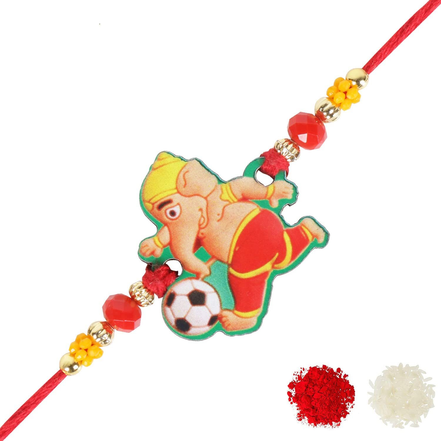 Riddhika Ventures Stylish Kids Rakhi Bracelet with Roli Chawal and Greeting Card (P15)