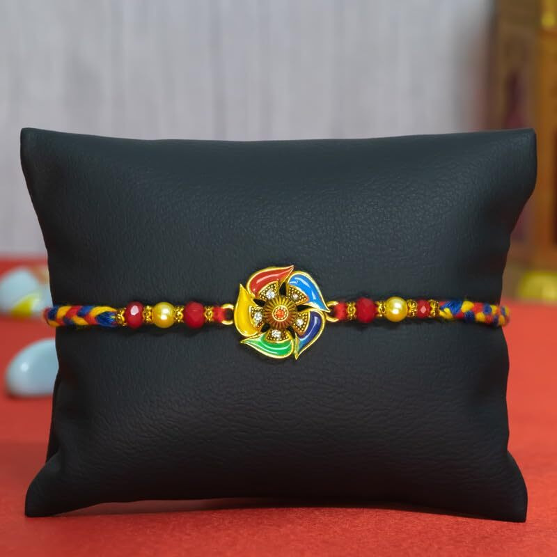 Canton Rakhi Combo Gift Hamper Pack of 2 Rakhi For Brother With Chocolate, Rakhi With Cadbury Dairy Milk, Greeting Card & Roli Tilak (Design-11, 2 Rakhi With Cadbury)