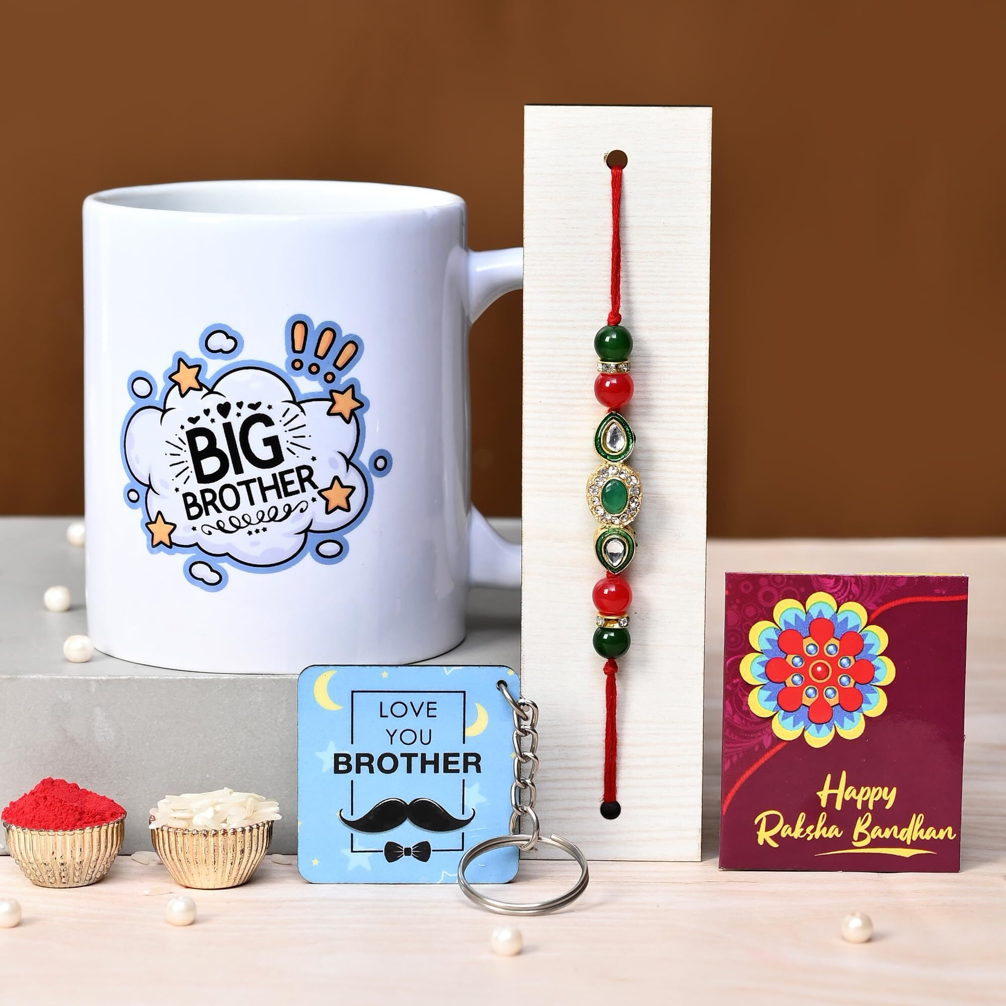 TONKWALAS Rakhi for Brother | Pack of 5 | Rakhi for Brother With Gift Combo Set | Rakhi Gift Hamper | Rakhi Gift For Brother (MUG-5-C26)