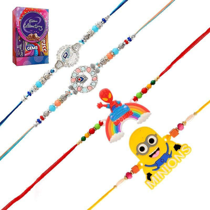 Rakhi for Brother Chocolates Gift Combo Rakhi Set Brother Bhaiya Kids Men Girls Sister, Rakhi Chocolates Combo Rakhi with Gift Hamper (Type-1)