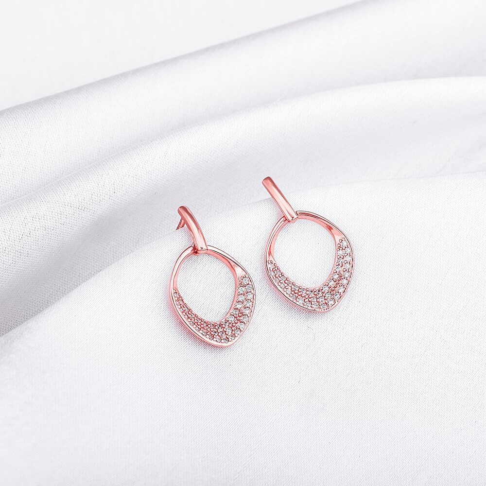 GIVA 925 Silver Rose Gold Nova Earrings|Gifts For Girlfriend,Rakhi Rakshabandhan Gift For Sister Bhabhi,Gifts For Women & Girls|With Certificate Of Authenticity And 925 Stamp|6 Month Warranty*