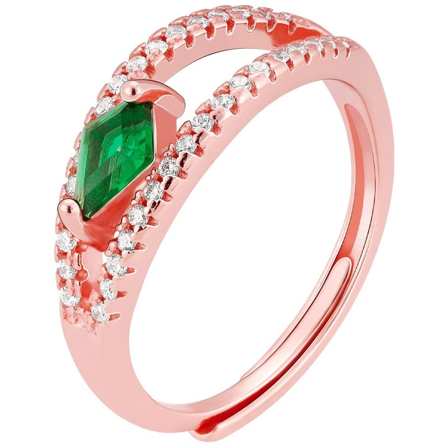 GIVA 925 Silver Rose Gold Layered Ring, Adjustable Rakhi Rakshabandhan Gift for Sister Bhabhi, Gifts for Women & Girls| With Certificate of Authenticity and 925 Stamp | 6 Month Warranty*