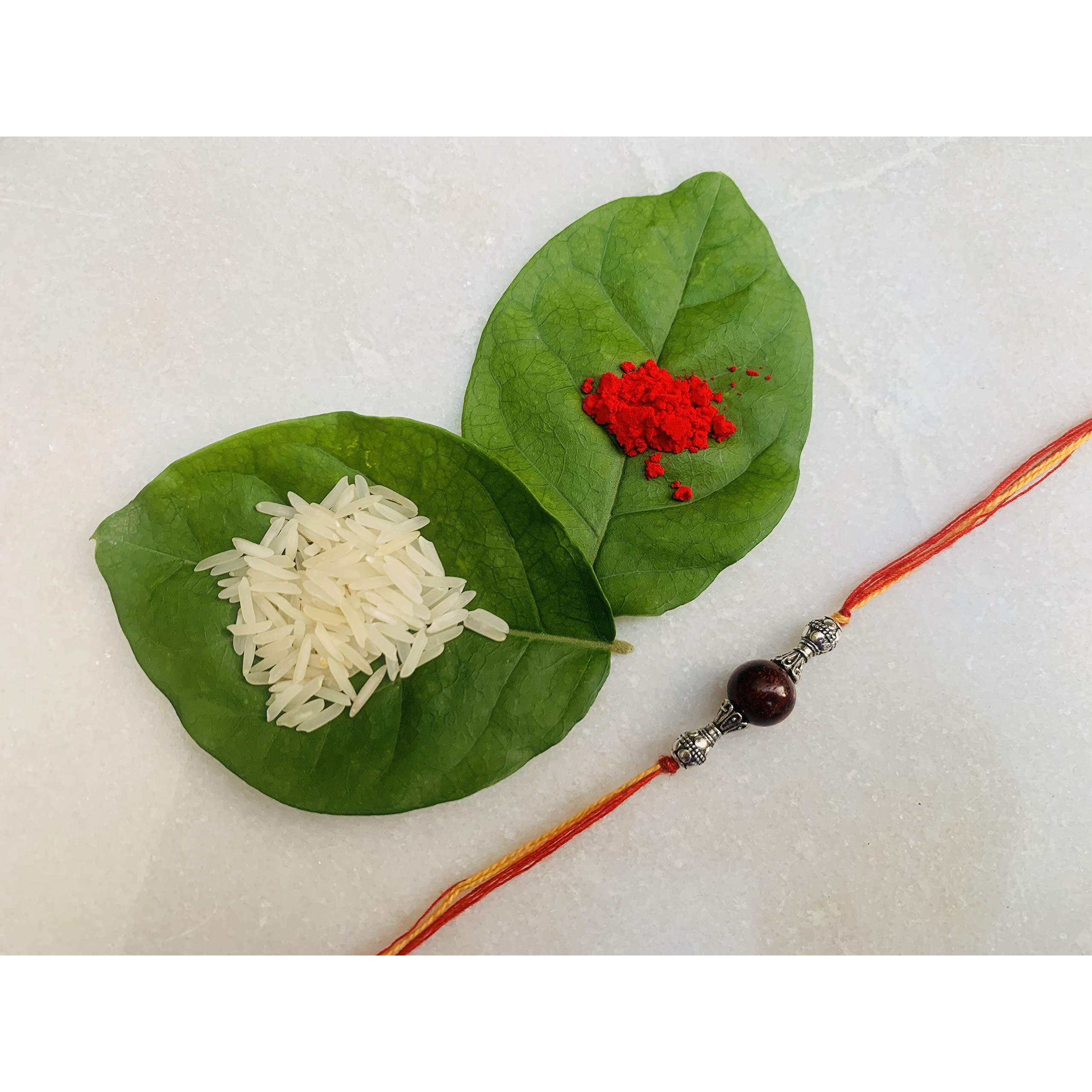 RDK Original Handcrafted Red Sandalwood 1 Bead Dora Rakhi Rakshbandhan Rakhis for Bhaiya Brother For Women