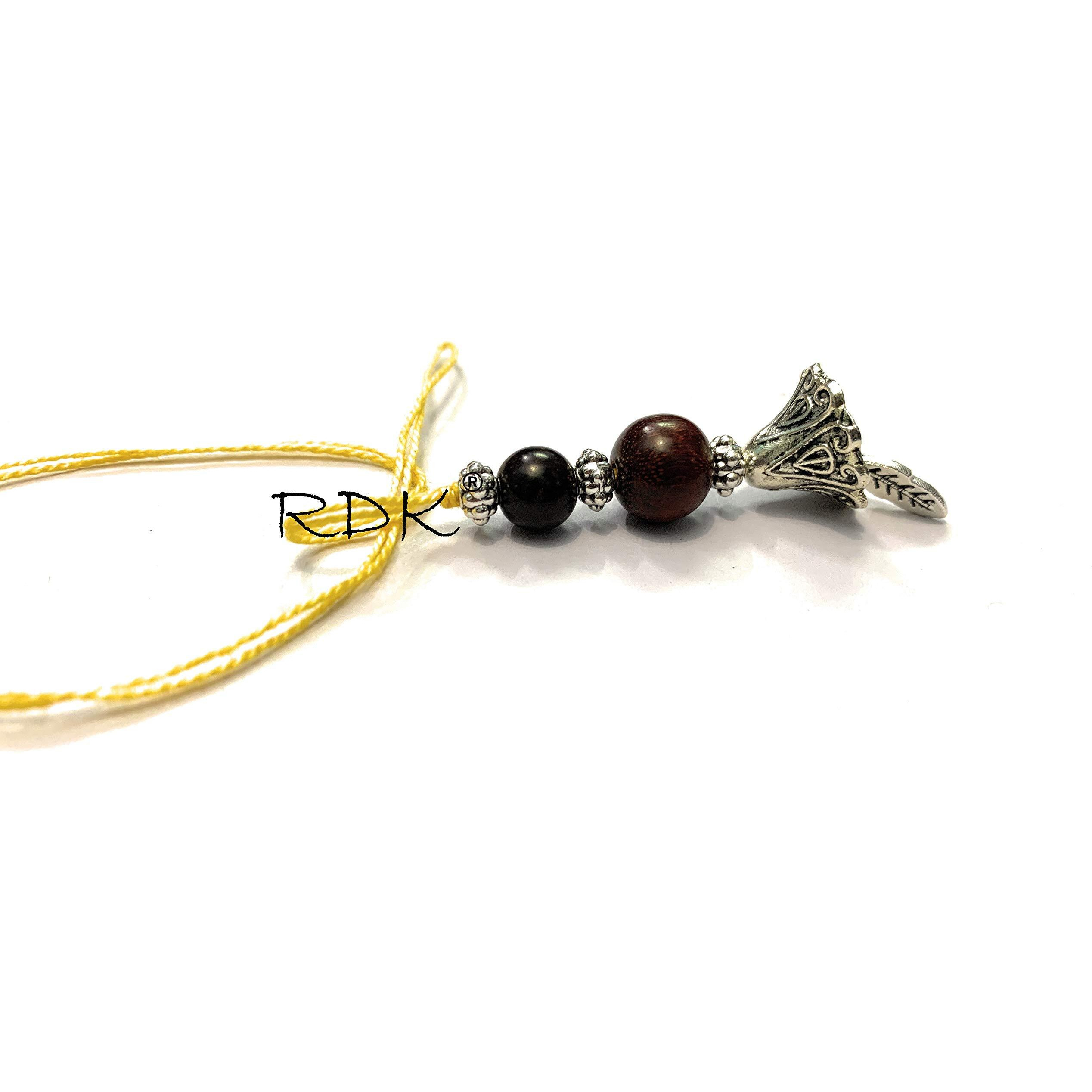 RDK Original Handcrafted Red Sandalwood Dora Rakhi For Bhaiya | Rakhi for brother | Chandan Rakhi For Bhai | Wooden Rakhifor Bhaiya