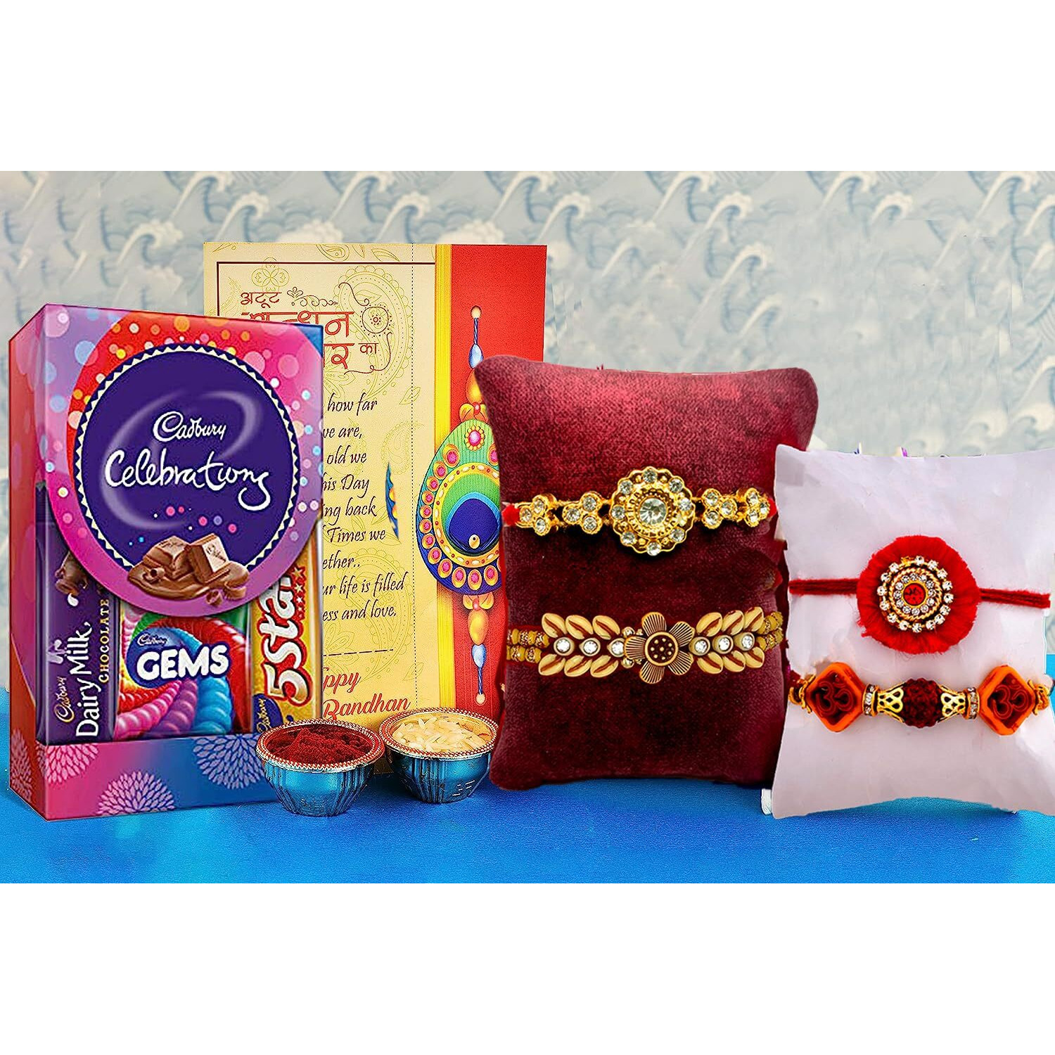 Rakhi for brother combo with gift Chocolate, Rakhi Gifts for Brother,Rakhi Combo With Chocolate Gift,CadBury Celebration Pack,Rakhi For Bhaiya Bhabhi Kids