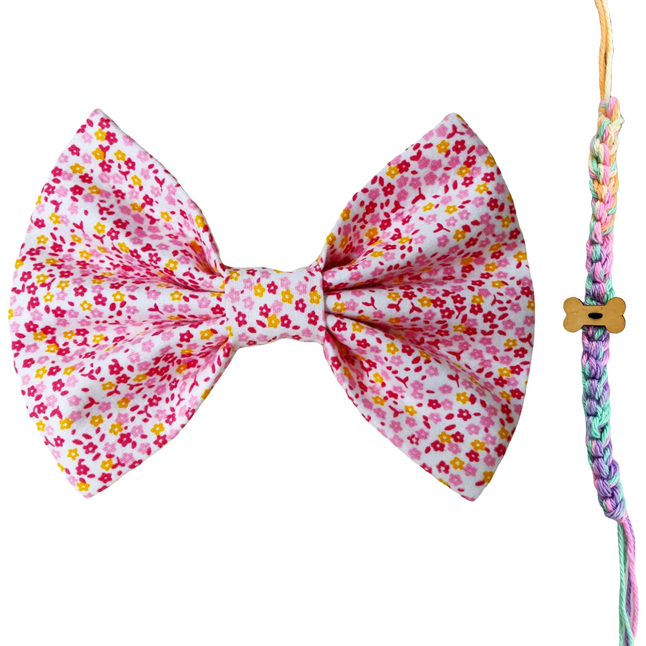 For The Fur Kids Dog Bow Tie & Colourful Rakhi Combo Dog Rakhi Gift (Floral)