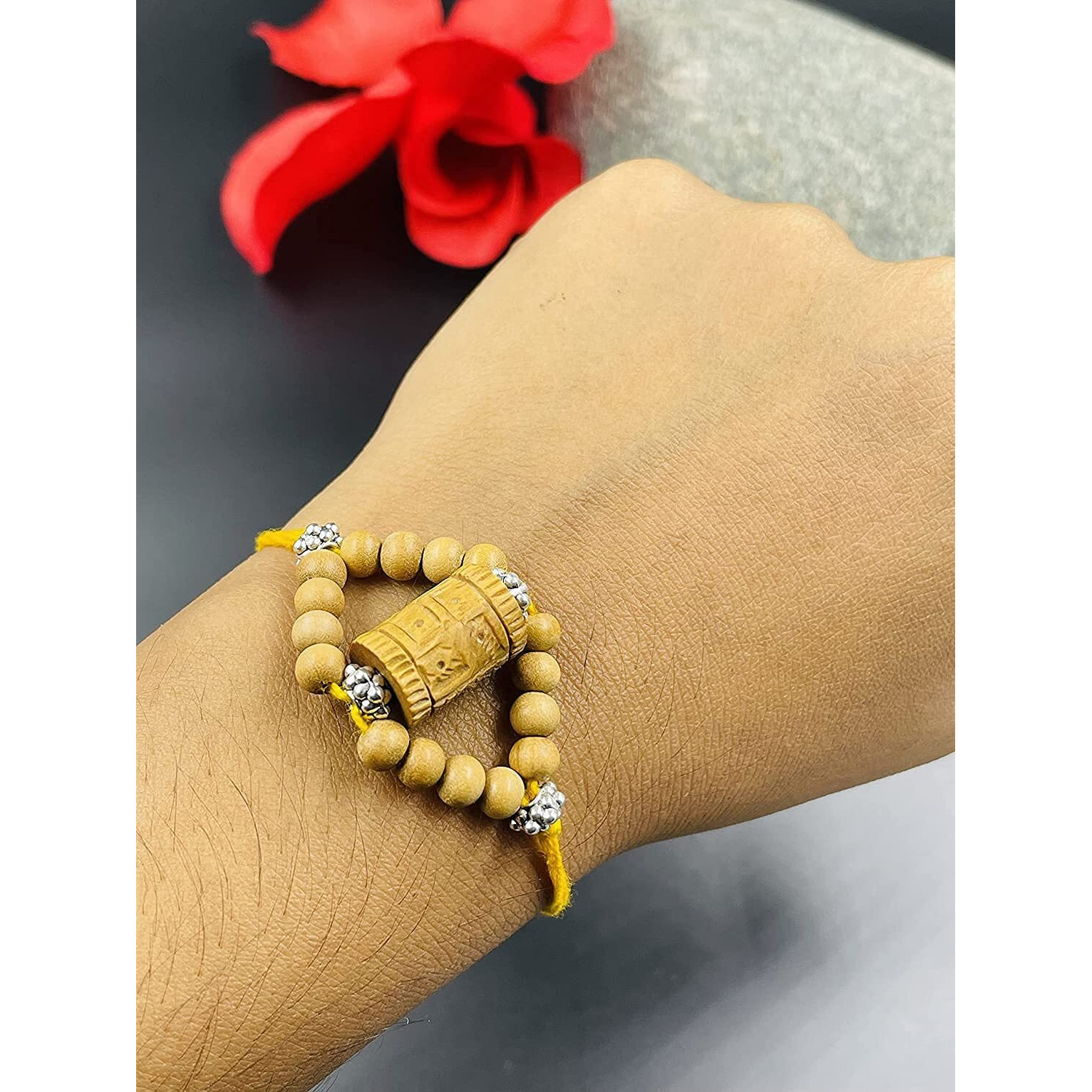 RDK Womens Sandalwood Rakhi (Swastik)