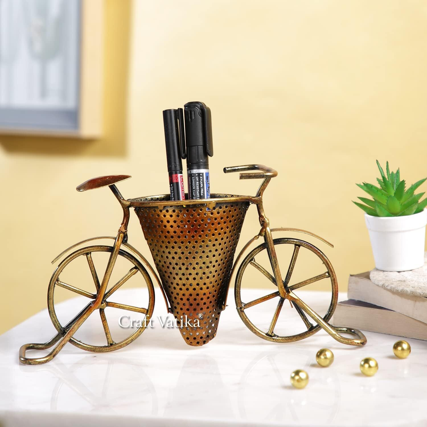 CraftVatika Rakhi for Brother and Bhabhi Gift Combo Rakhi with Cycle Penstand Showpiece for Home Dcor Item, Evil Eye Rakhi for Bhaiya Bhabhi Rakhi Combo Set for Bhai