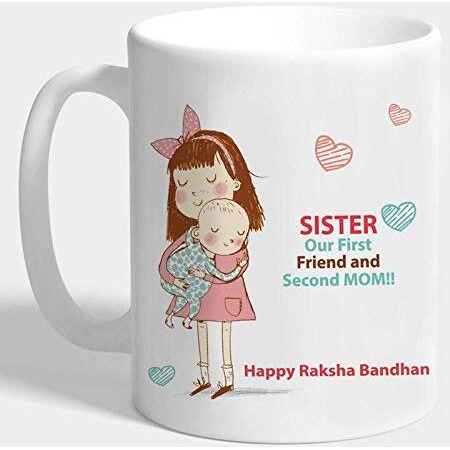The Purple Tree Rakshabandhan Rakhi Gift Mug for Sister and Brother Mug (330 ml, Pack of 1), Rakhi Gift for Sister Brother, Rakhi Mug, rakshabandhan Gift Mug, Gift for Brother, Gift for Sister