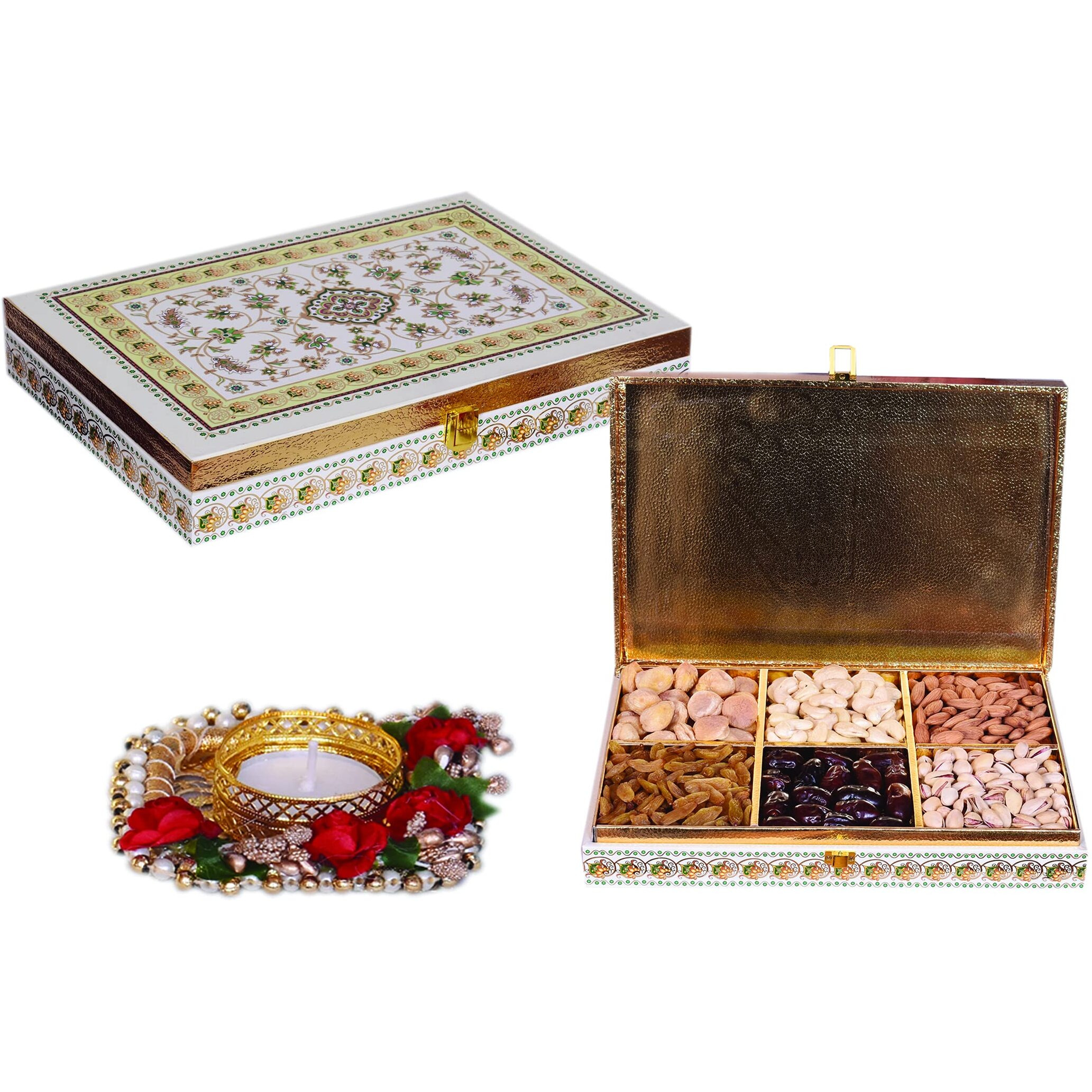 Food Library The Magic of Nature Diwali Special Dry Fruit Pack Gift Hamper (Assorted Dry Fruits & Diya)
