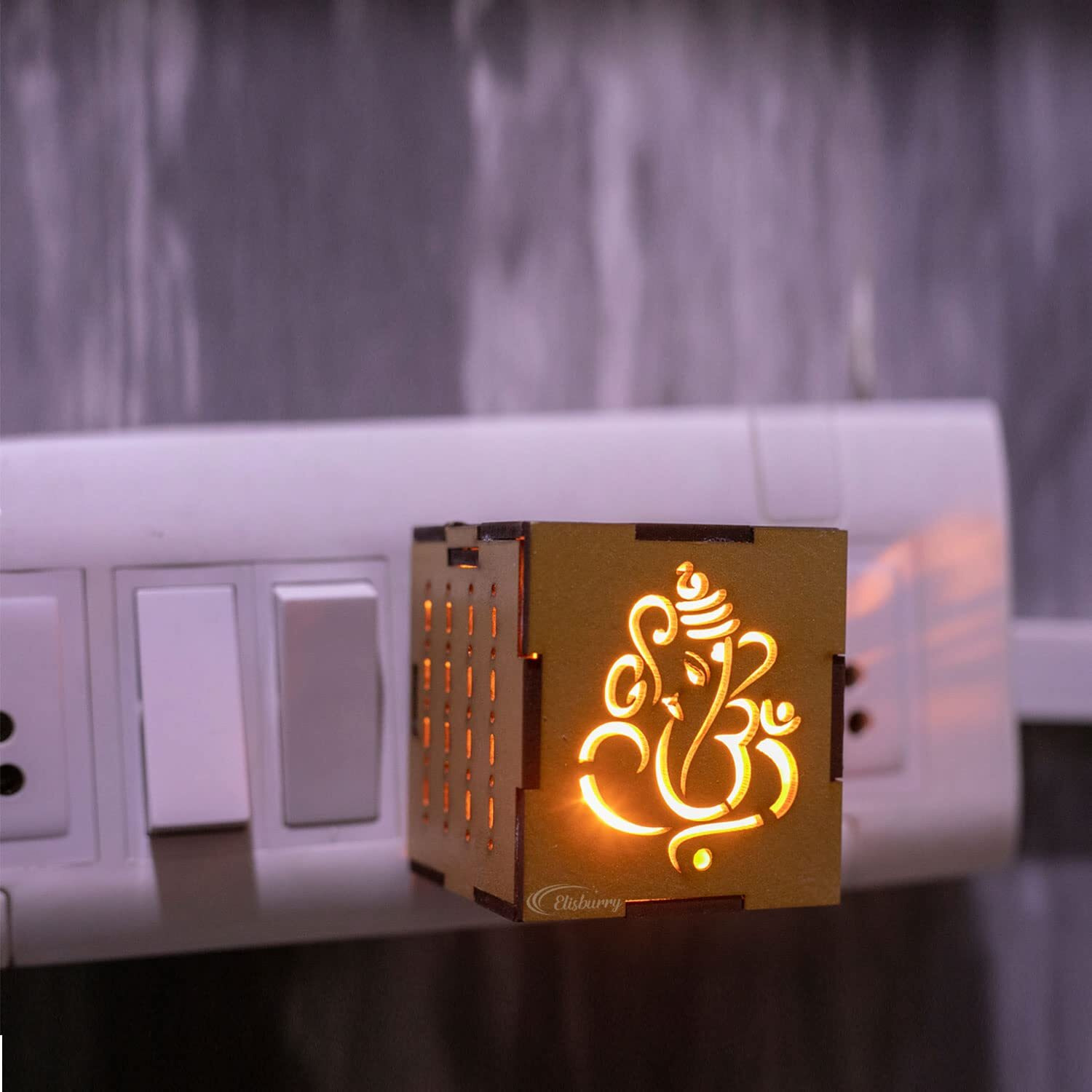 ELISBURRY Electric Kapoor dani Electrical Machine/Incense/Kapur Dani/Kapoor dani Diya/Dhoop Dani/Aroma Oil Burner/Camphor Diffuser Steel for Puja,Mosquito,Home (ganesh)