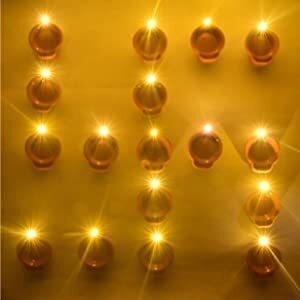 SHASHIKIRAN Water Sensor Led Diyas Candle with Water Sensing Technology E-Diya, Warm Orange Ambient Lights, Battery Operated Led Candles for Home Decor, Festivals Decoration (Set of 24)